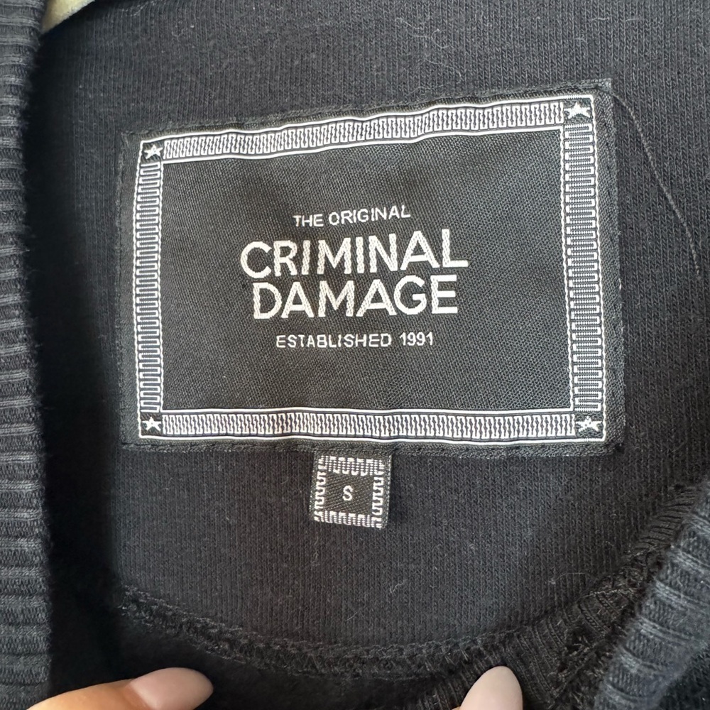 Criminal Damage Paris Logo Crew Sweater - Picture 5 of 17